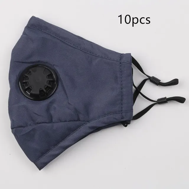 Four layer pm2.5 cotton mask with breathing valve Navy Blue - Shop at LoveMi