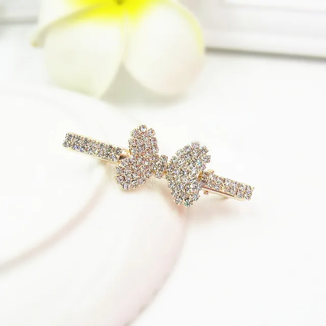 Korean Hair Accessories Rhinestone Bangs Clip Butterfly - Shop at LoveMi
