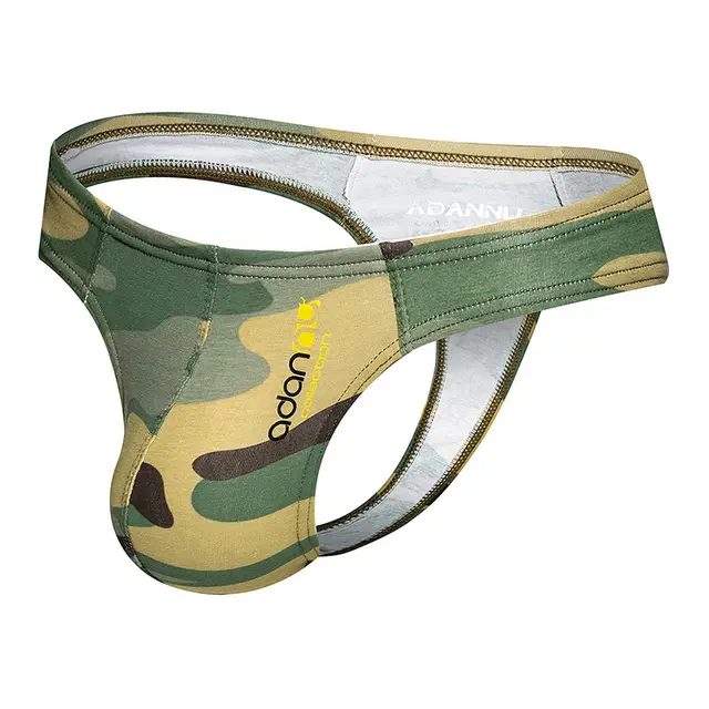 Camouflage cotton low rise thong Green - Shop at LoveMi