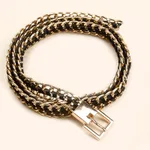 Korean version of fine style dress decoration belt female personality geometry sexy body chain adjustable needle buckle chain waist chain - Gold
