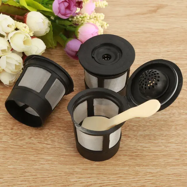 Reusable Refillable K Cup Coffee Filter Pod Three And Spoon - Shop at LoveMi