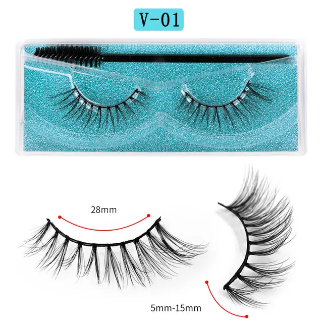 Long Natural Eyelashes With Plastic Cotton Thread V01 - Shop at LoveMi