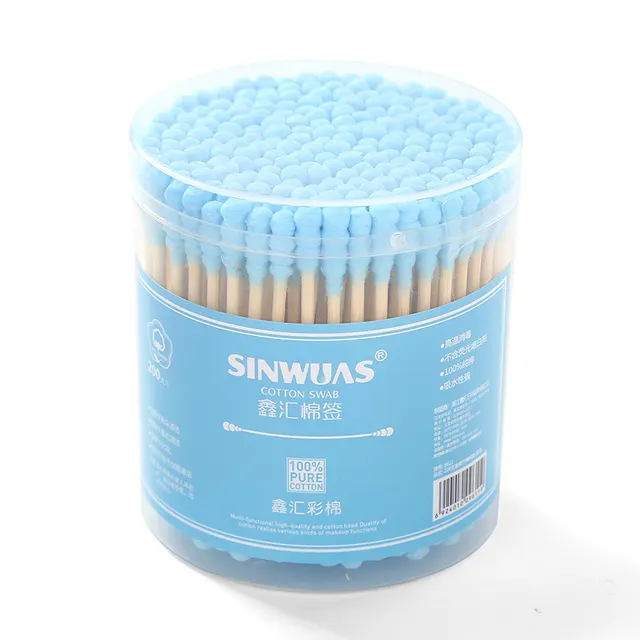 Colored cotton swab cotton stick box packing ear Blue - Shop at LoveMi