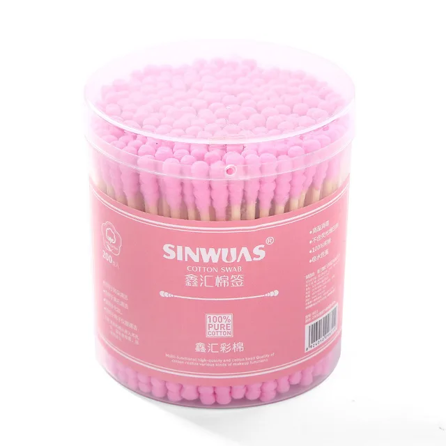 Colored cotton swab cotton stick box packing ear Pink - Shop at LoveMi