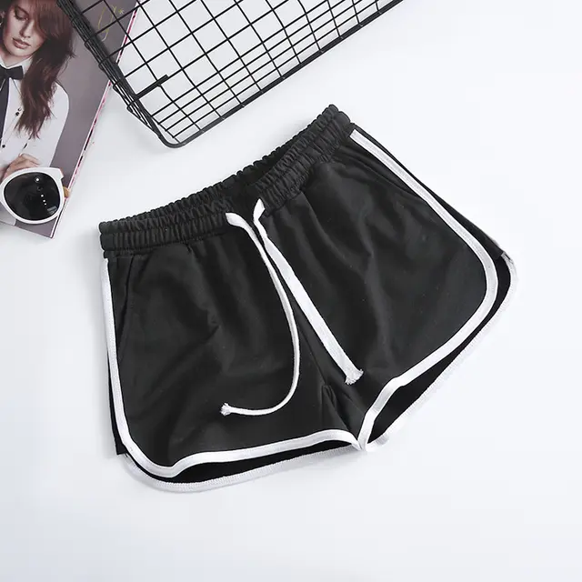 Women's sports casual shorts drawstring short Black - Shop at LoveMi