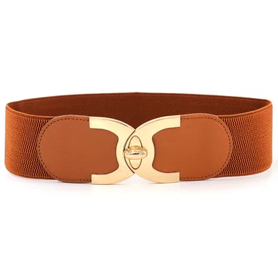 Golden revolving lock elastic waistband Camel - Shop at LoveMi