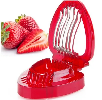 Red Strawberry Slicer Plastic Fruit Carving Tools Salad Cutter Berry Strawberry Cake Decoration Cutter Kitchen Gadgets Red - Shop at LoveMi
