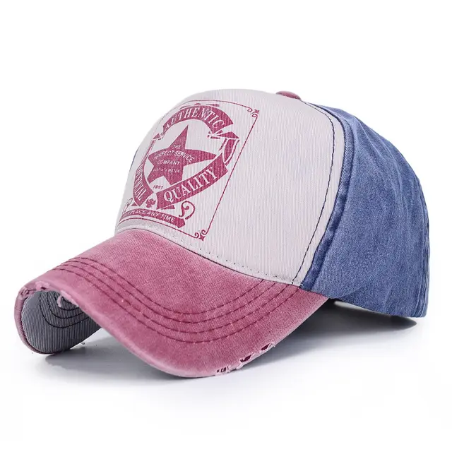 Five Star Letter Baseball Cap Wine Red Blue - Shop at LoveMi