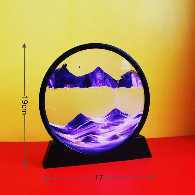 Glass Craft Gift Creative Home Decoration 3D Dynamic Art Quicksand Painting Purple - Shop at LoveMi