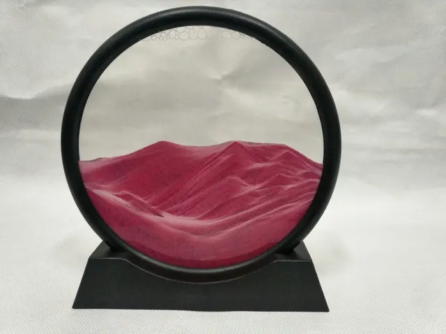 Glass Craft Gift Creative Home Decoration 3D Dynamic Art Quicksand Painting Rosepink - Shop at LoveMi