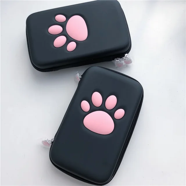 Super Soft Girly Heart Cute Cat Makeup Brush Empty Cat Claw Bag - Shop at LoveMi