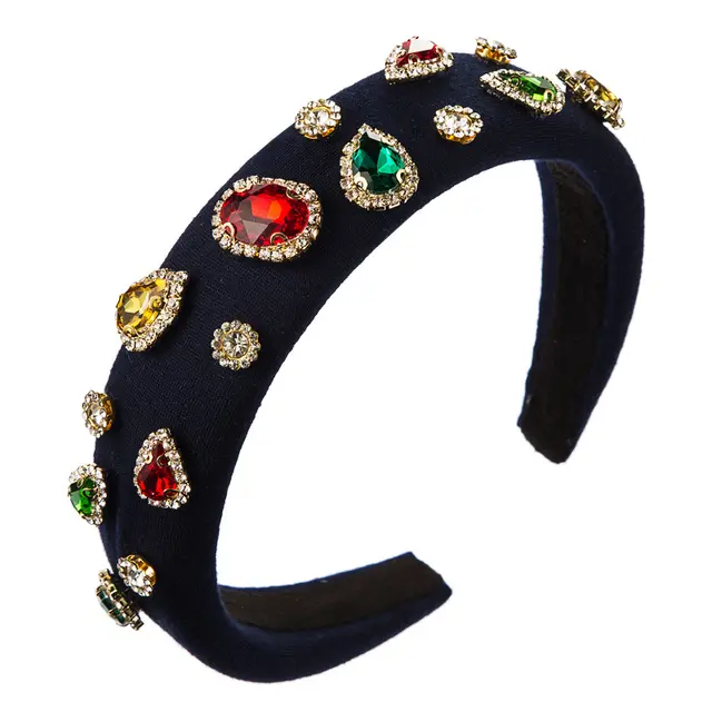 Diamond studded candy sponge headband Black - Shop at LoveMi