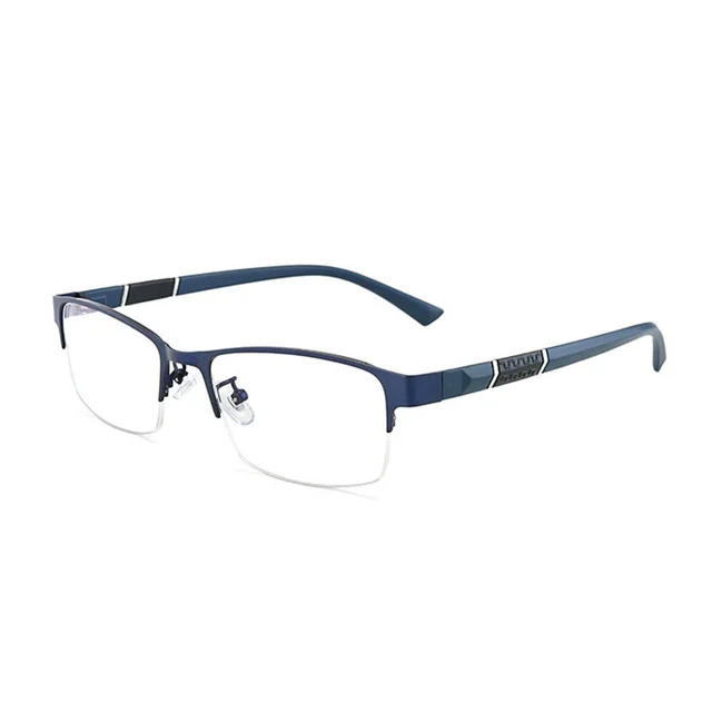 Men's Business Metal Myopia Glasses Frame - Blue