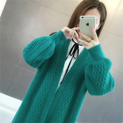 Women's Knit cardigan sweater loose coat Green - Shop at LoveMi