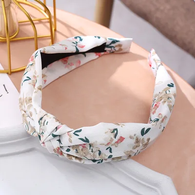 Floral Twisted Simple Fabric Hair Accessories White - Shop at LoveMi