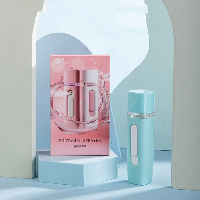 Home Rechargeable Water Replenishing Instrument Steamed Face Sprayer V27 Card Box Green - Shop at LoveMi