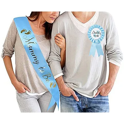 New baby welcome party shoulder strap badge Blue - Shop at LoveMi