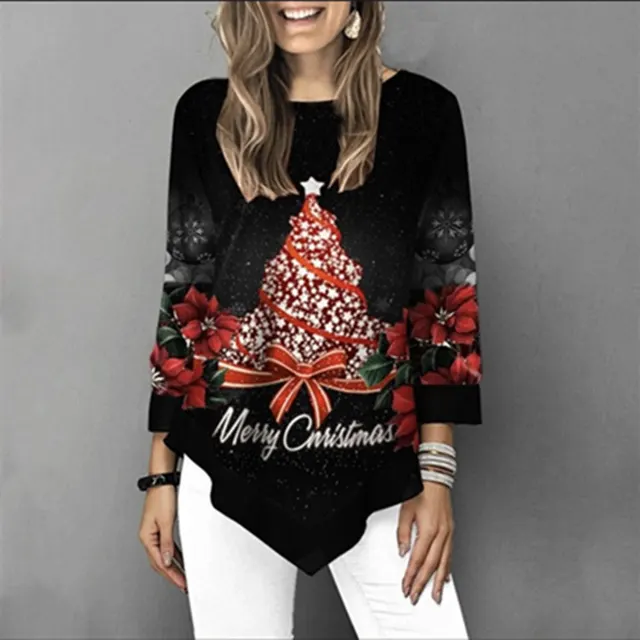3/4 sleeve round neck shirt Black - Shop at LoveMi