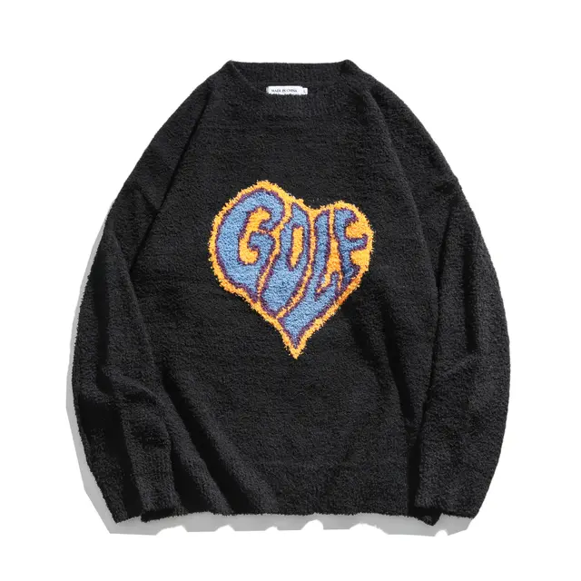 HeyHenry Love Korean Knitted Sweater Knitting Black - Shop at LoveMi