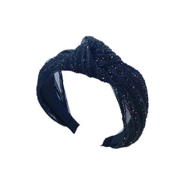 Hair Accessories Black Net Yarn with Diamonds Super Glitter Fabric Knotted Black - Shop at LoveMi