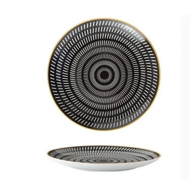 8 inch Nordic Style Geometric Series Ceramic Breakfast Plate Western Steak Flat Dish Plate Fruit Plate Decoration Hanging Plate - Shop at LoveMi