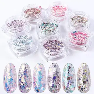 Bright glitter laser sequins - 8 Colors1Set - View 1