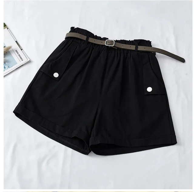 Temperament high waist curling hot pants Black - Shop at LoveMi