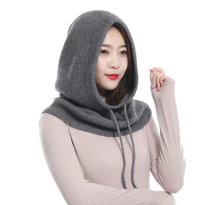 Knitted hat scarf Dark Grey - Shop at LoveMi