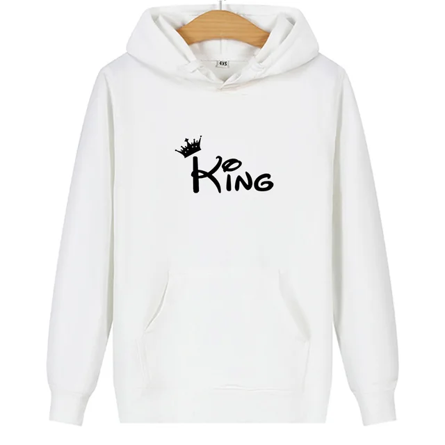 Long sleeve printed hooded sweatshirt 1 White - Shop at LoveMi