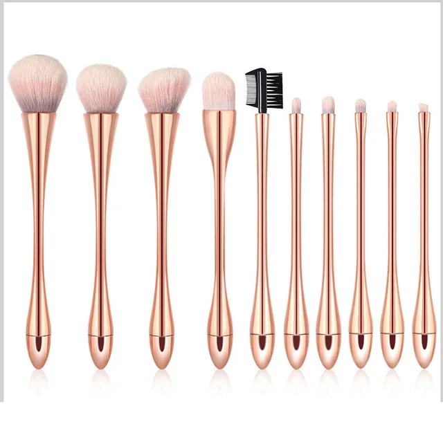 Small waist makeup brush set beauty tools Rose Gold - Shop at LoveMi