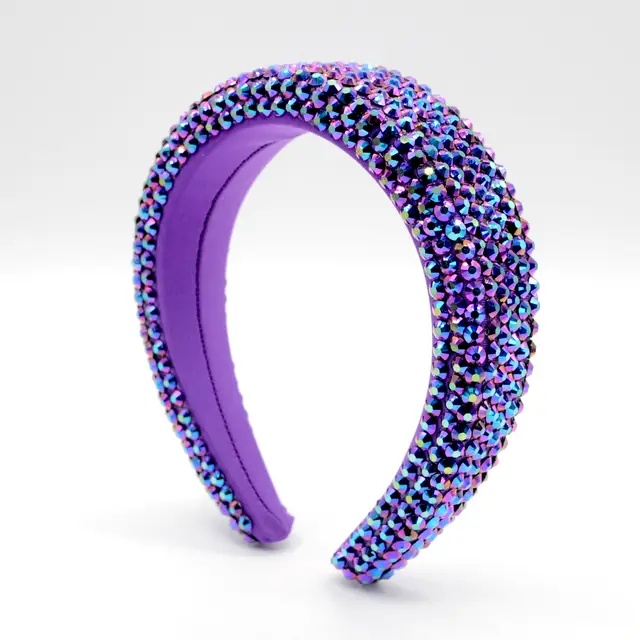 Baroque Hairband Wide Edge Diamond Hairband Purple - Shop at LoveMi
