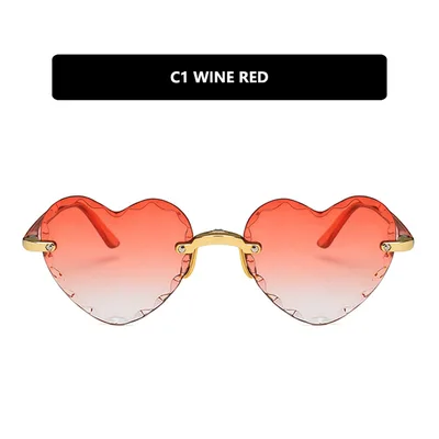 Love cut edge rimless sunglasses Double Wine Red - Shop at LoveMi