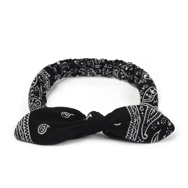 Bunny ears knotted elastic headband Black - Shop at LoveMi