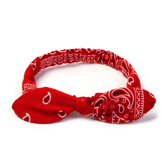 Bunny ears knotted elastic headband Red - Shop at LoveMi