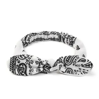 Bunny ears knotted elastic headband White - Shop at LoveMi