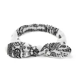 Bunny ears knotted elastic headband - White
