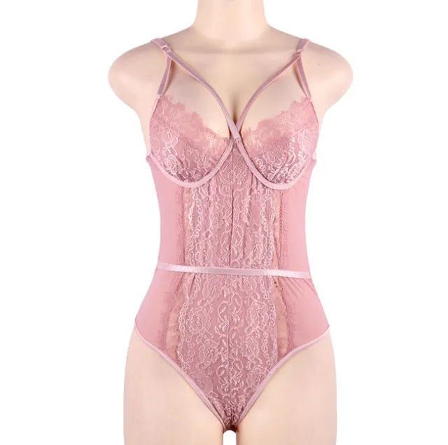 Fashion sexy lace one piece Pink - Shop at LoveMi