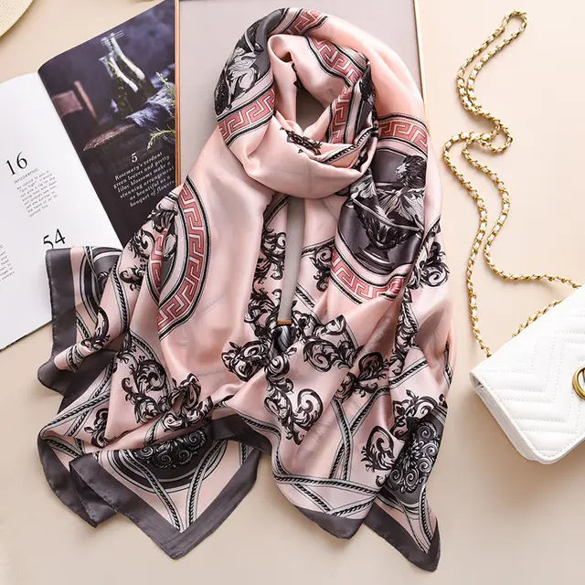 Imitation silk flower scarf Pink - Shop at LoveMi
