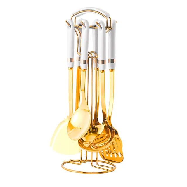 Stainless Steel Kitchen Utensils with Ceramic Handles White - Shop at LoveMi
