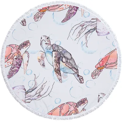 Microfiber round beach towel yoga mat Dive Deep 2 150X150Cm - Shop at LoveMi