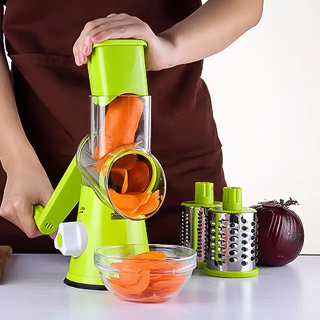 Vegetable Cutter Round Mandoline Slicer Potato Julienne Carrot Grater Cheese Green - Shop at LoveMi
