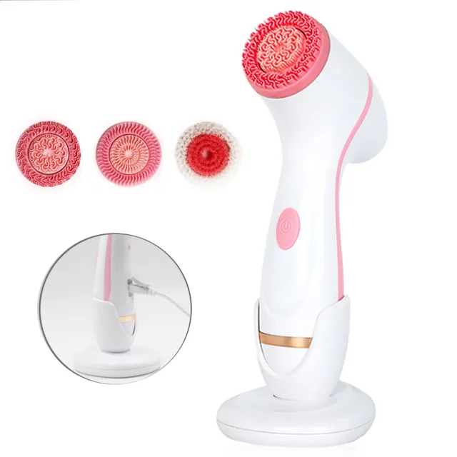 Electric silicone facial cleanser Usb English Pink - Shop at LoveMi