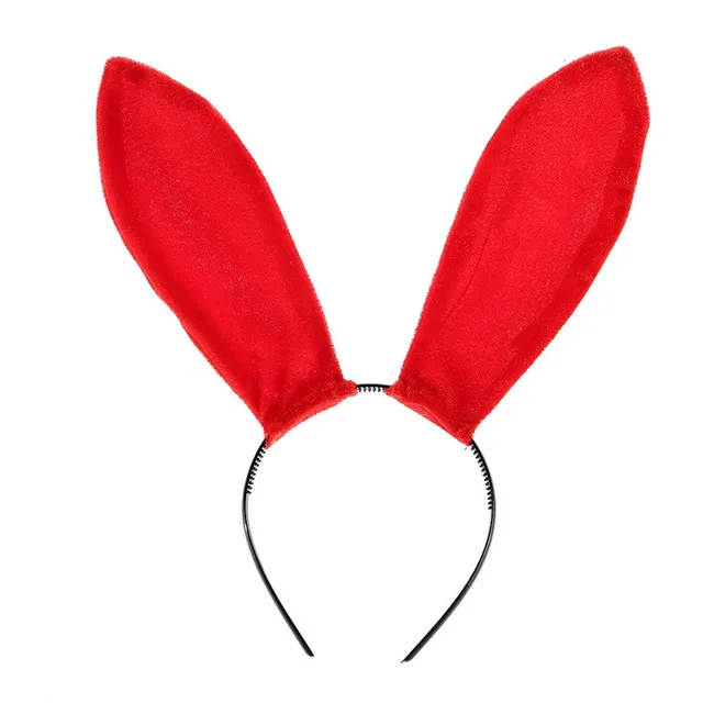 Velvet Rabbit Ears Headband Headband Christmas And Halloween Hair Accessories Red - Shop at LoveMi