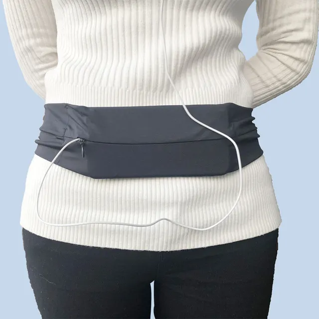 Zipper waist bag running yoga belt Black - Shop at LoveMi