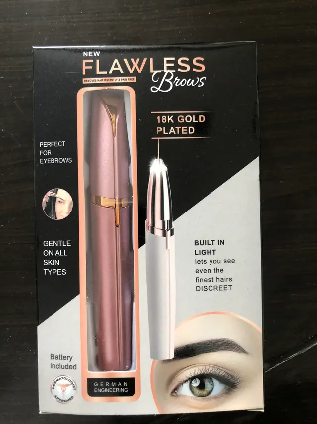 Mini Electric Eyebrow Trimmer Lipstick Brows Pen Hair Remover Painless Razor Epilator with LED Light Rose Gold - Shop at LoveMi
