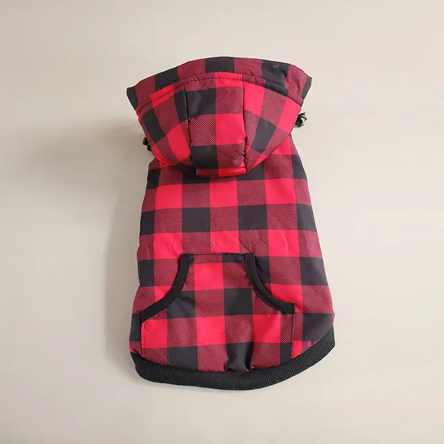 Pet plaid warm clothes for autumn and winter Red - Shop at LoveMi