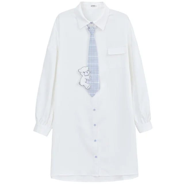 Mid length shirt skirt White Long - Shop at LoveMi