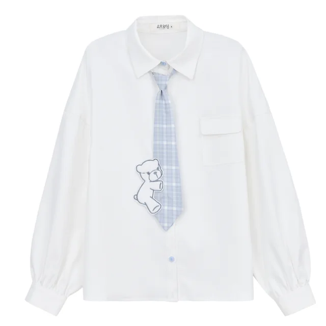 Mid length shirt skirt White - Shop at LoveMi