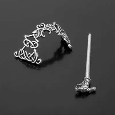 Viking Dragon Hair Clip Silver - Shop at LoveMi