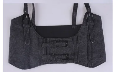 Women's sling, extra wide belt, waistcoat style elastic elastic strap waist seal Black Denim - Shop at LoveMi